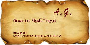 Andris Gyöngyi névjegykártya